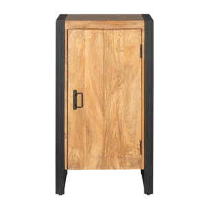 Petit meuble de rangement bois métal 1 porte MILORA