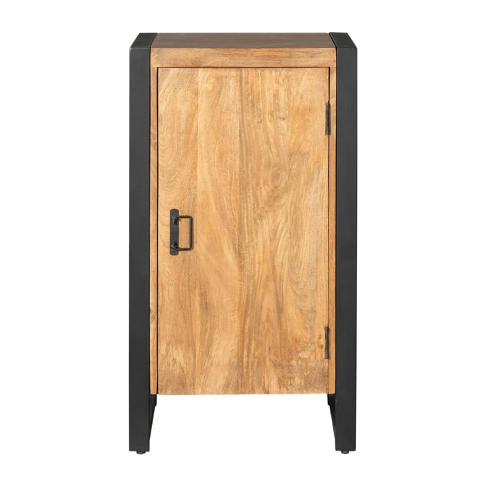 Petit meuble de rangement bois métal 1 porte MILORA