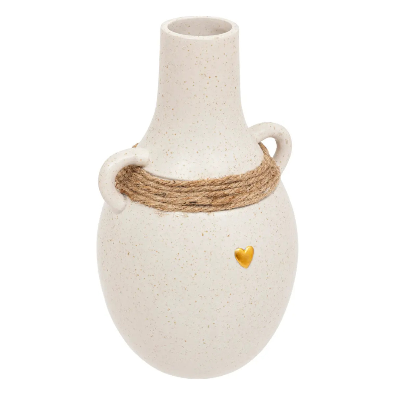 Vase corde "The floral" H22cm blanc