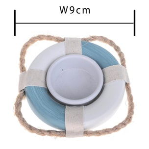 Porta Tea Light A Forma Di Salvagente. Altezza 9 Cm - Pezzi 12 - 9X9X2cm - Colore: Blu - Bianchi Dino - Marina Lanterne E P/Candele