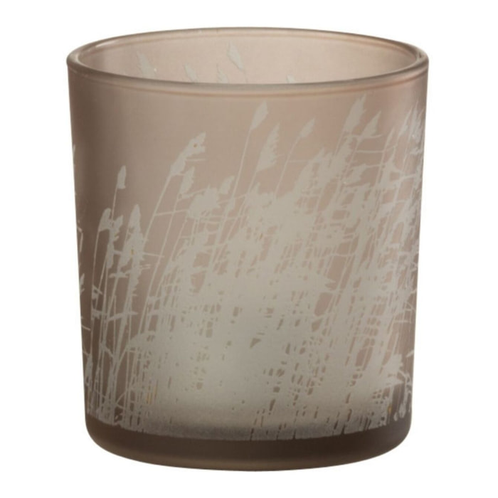 J-Line photophore Herbe - verre - beige - medium - 2 pcs