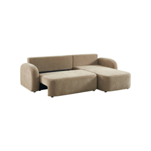 Canapé d'angle réversible convertible 3 places tissu avec coffre NOUMA