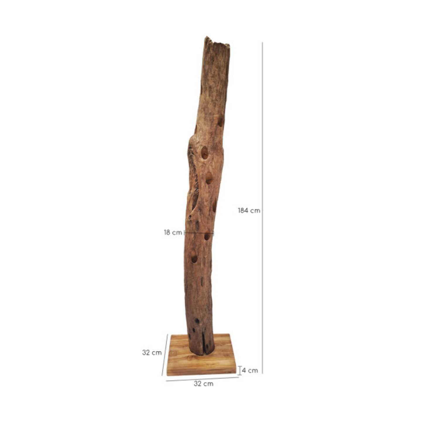 Range bouteille de vin en bois de teck H.180cm - KOOR