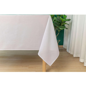 Nappe antitache unie blanche rectangulaire 145 x 240 cm