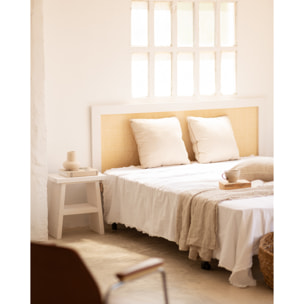 Table de chevet ou table d'appoint en bois massif 45x39cm en blanc Hauteur: 45 Longueur: 39 Largeur: 25