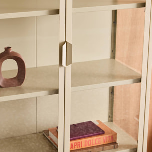 Buffet, vaisselier acier et verre trempé 2 portes 180cm ARKANSAS