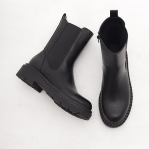 STIVALETTO ELASTICO E ZIP NERO