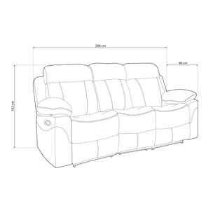 Sofá relax 3 plazas Nellie Cemento