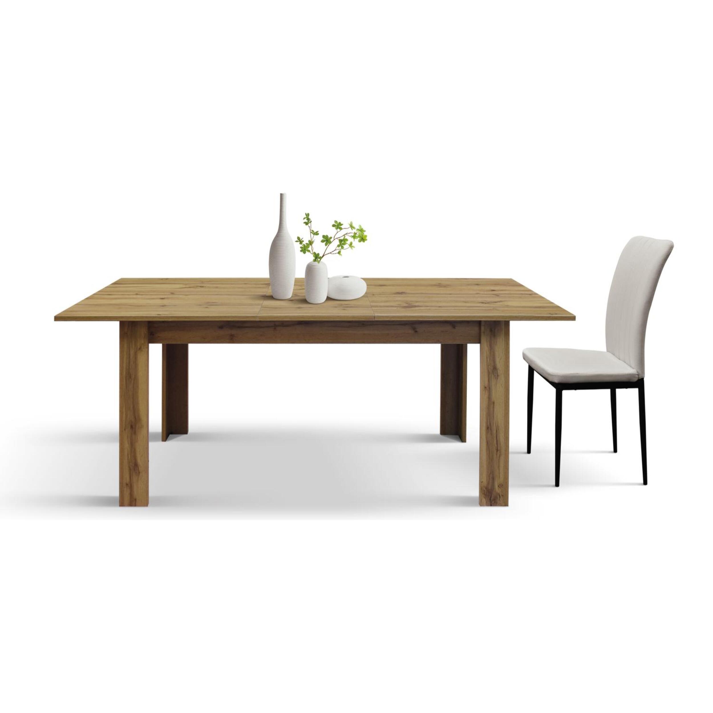 Tavolo ZAGABRIA in legno, finitura rovere rustico, allungabile 140x80 cm - 180x80 cm