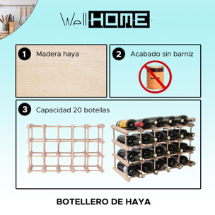 Botellero de haya para 20 botellas