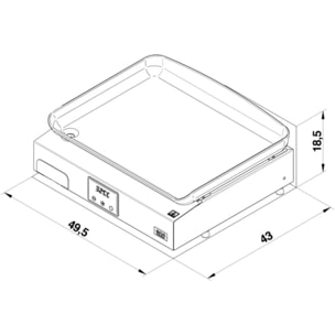 Plancha électrique ENO INITIAL 50 noir gris à poser, 48x38 cm
