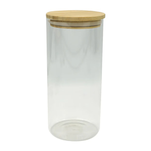Boite de conservation en verre 2 litres avec couvercle en Bambou Fackelmann Nature