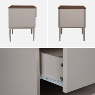 Table de chevet métal et décor bois 1 porte 1 niche (lot de 2) ASHTON