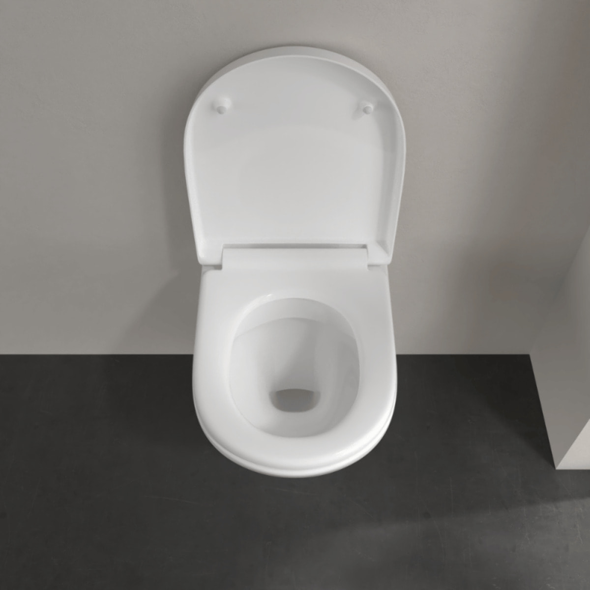 Cuvette WC suspendu compact sans bride Villeroy & Boch O.novo + abattant frein de chute
