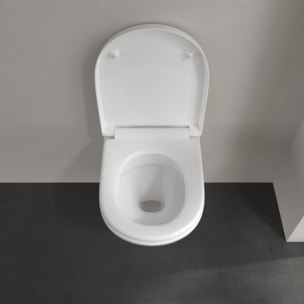 Cuvette WC suspendu compact sans bride Villeroy & Boch O.novo + abattant frein de chute