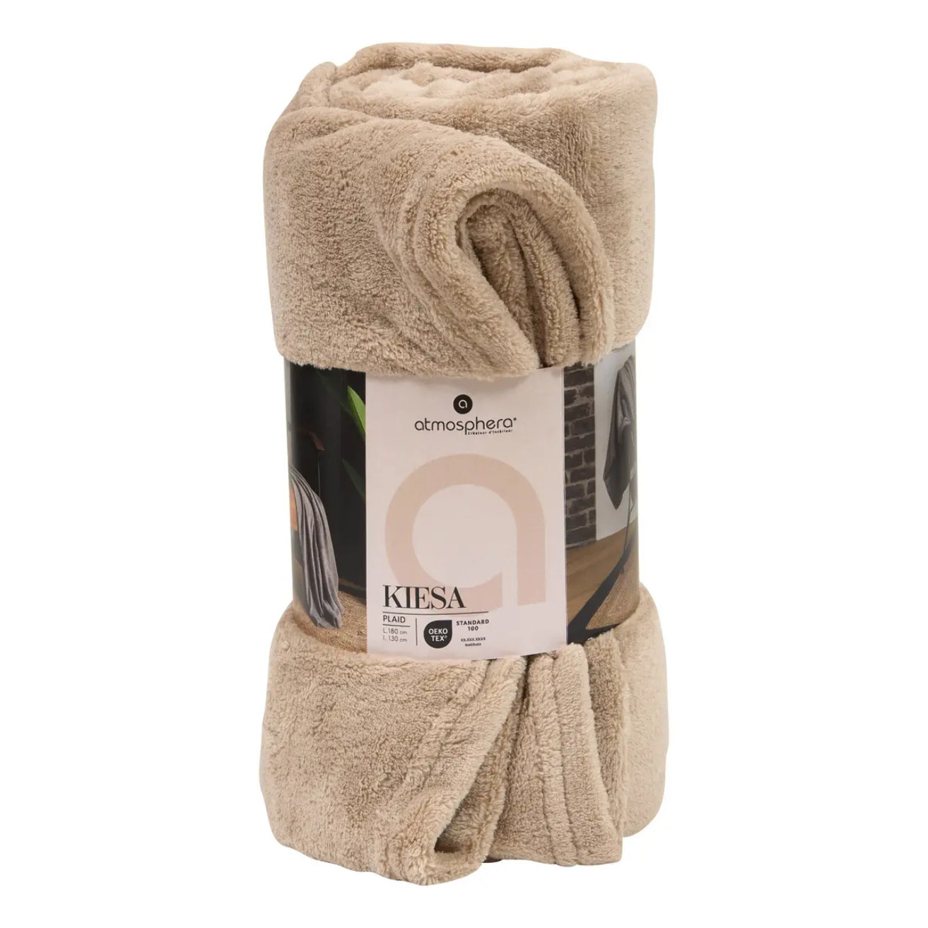 Plaid "Kiesa" microfibre beige 130x180cm