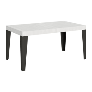 Tavolo allungabile 80x160/244 cm Flame bianco frassino telaio Antracite