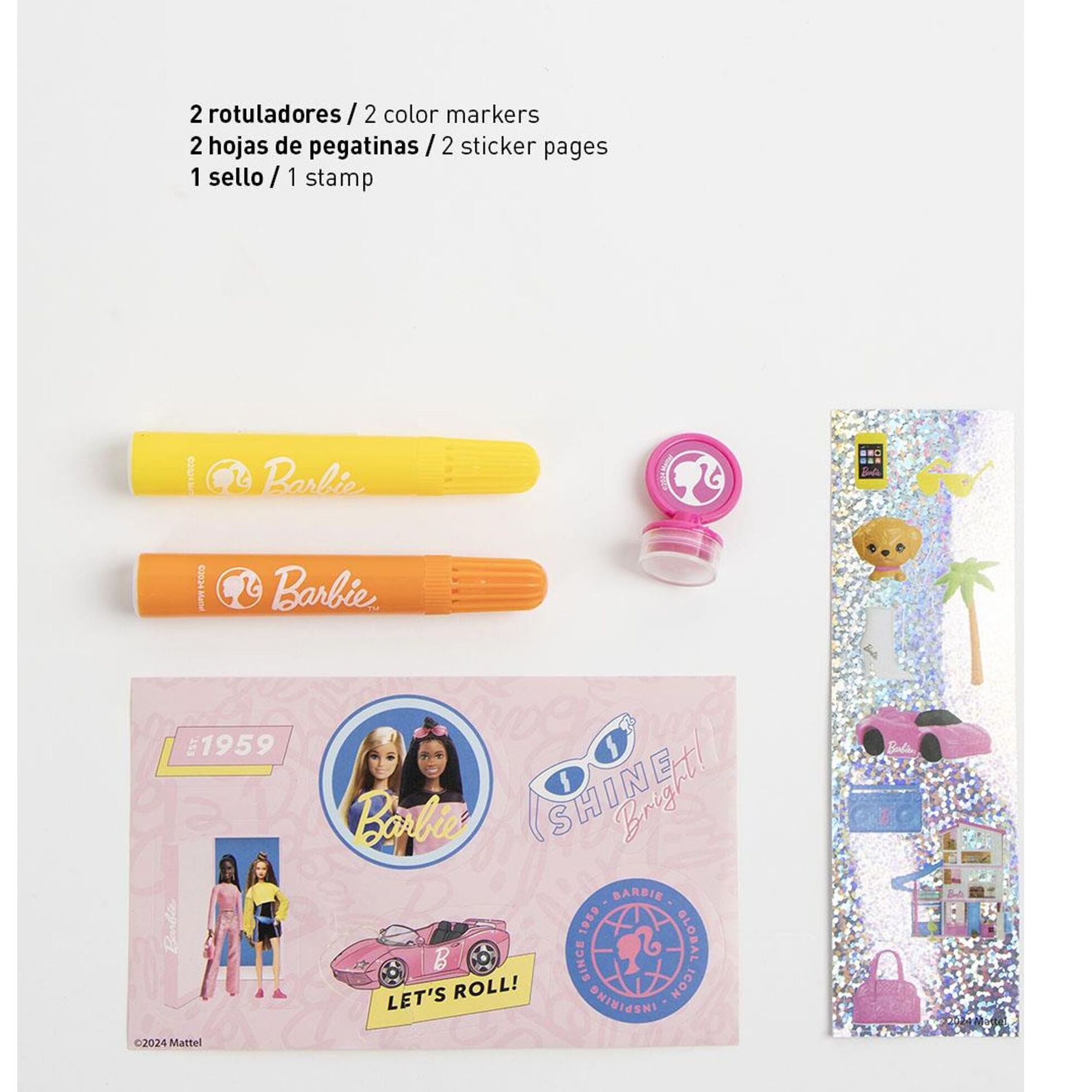 Conjunto De Papelería Coloreable Barbie 30.0 X 30.0 X 2.5 Cm