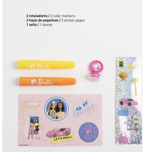 Conjunto De Papelería Coloreable Barbie 30.0 X 30.0 X 2.5 Cm