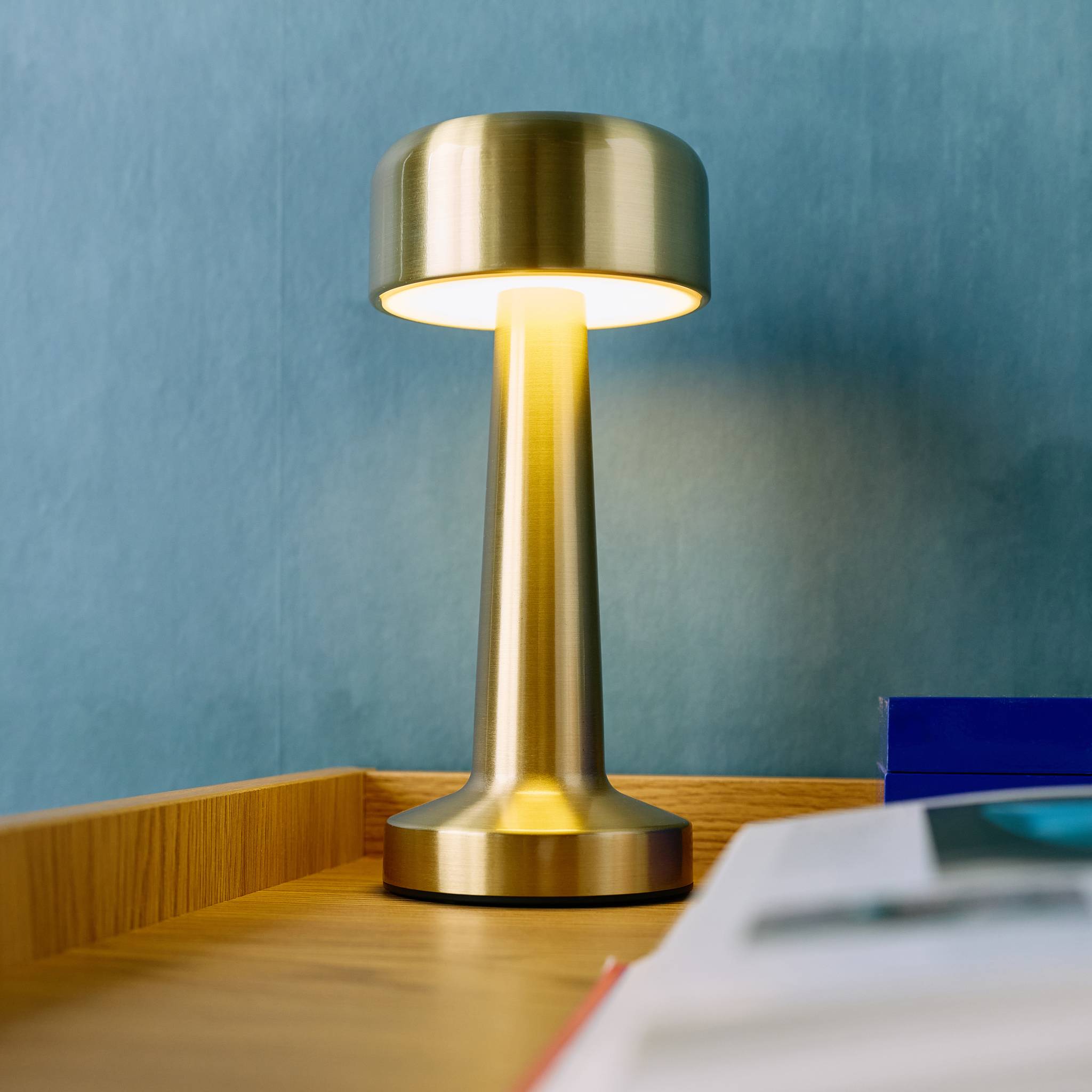 Lampe de table intérieur LED métal doré Ø9cm David