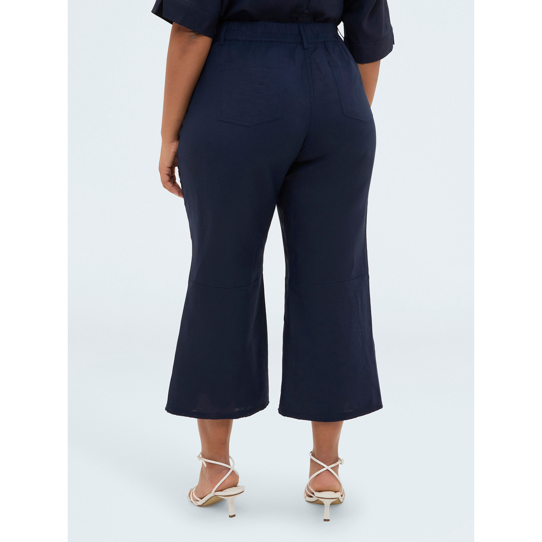 Fiorella Rubino - Pantalones de mezcla de lino y viscosa - Azul