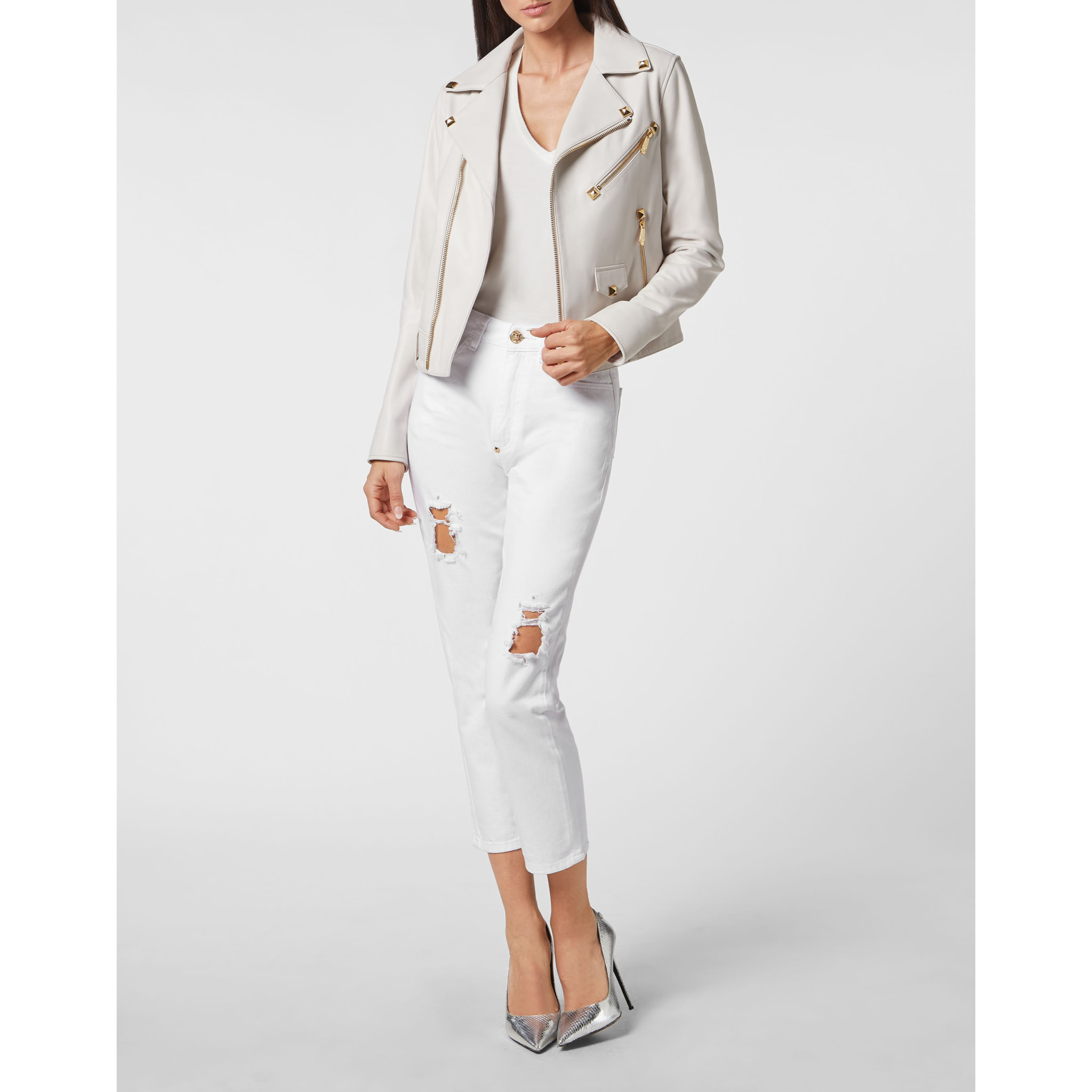 PHILIPP PLEIN Biker de cuero