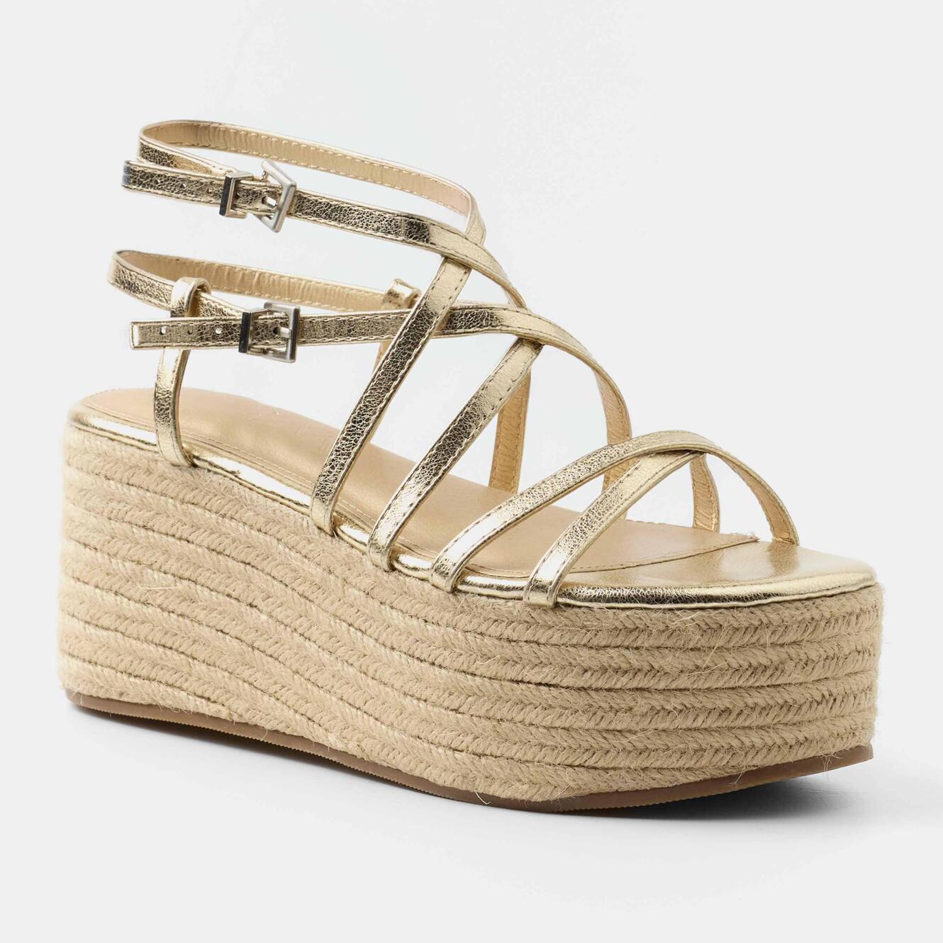 Sandalias de plataforma Zahara Dorado 7 cm