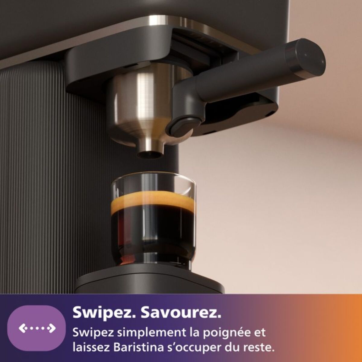 Machine à expresso PHILIPS Baristina BAR303/60 cafetière à grain Noire + mousseur à Lait