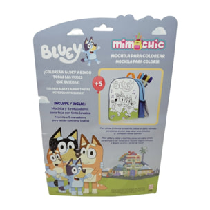 MOCHILA MIMOCHIC BLUEY PARA COLOREAR