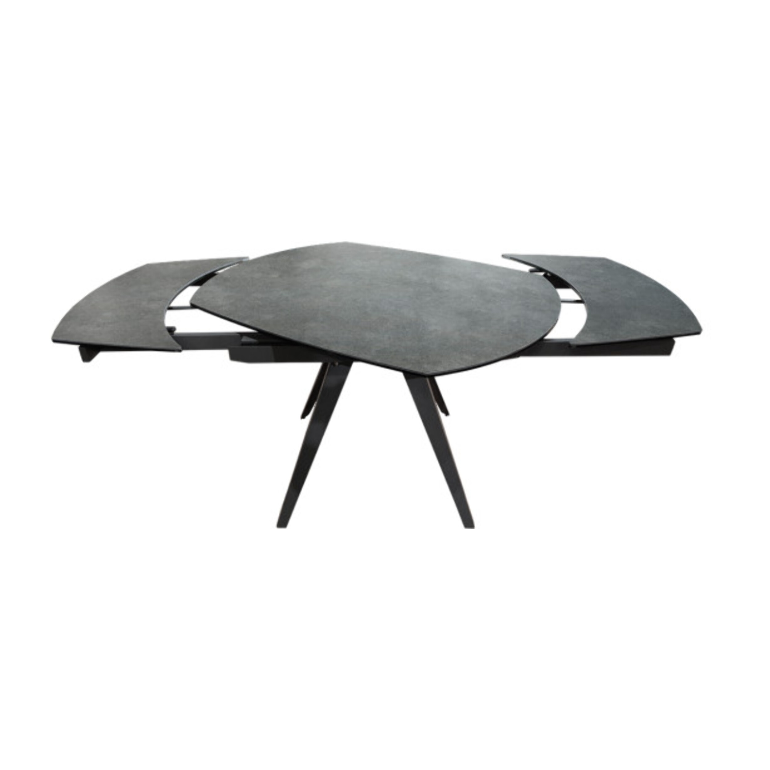 Table en céramique rallonges rotatives 120/180 cm - gris clair - BRERA