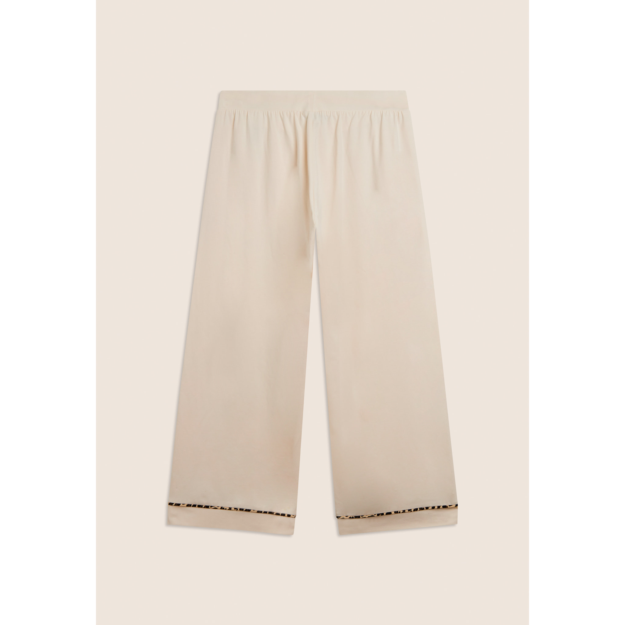Pantaloni cropped wide leg con dettaglio animalier