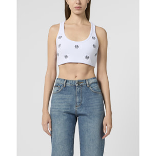 PHILIPP PLEIN Ribbed Mini Tank Top Monogram Monogram
