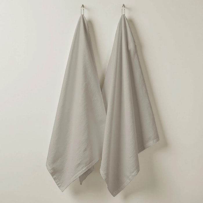 Lot de 2 torchons de cuisine 100% coton Harvard Cement