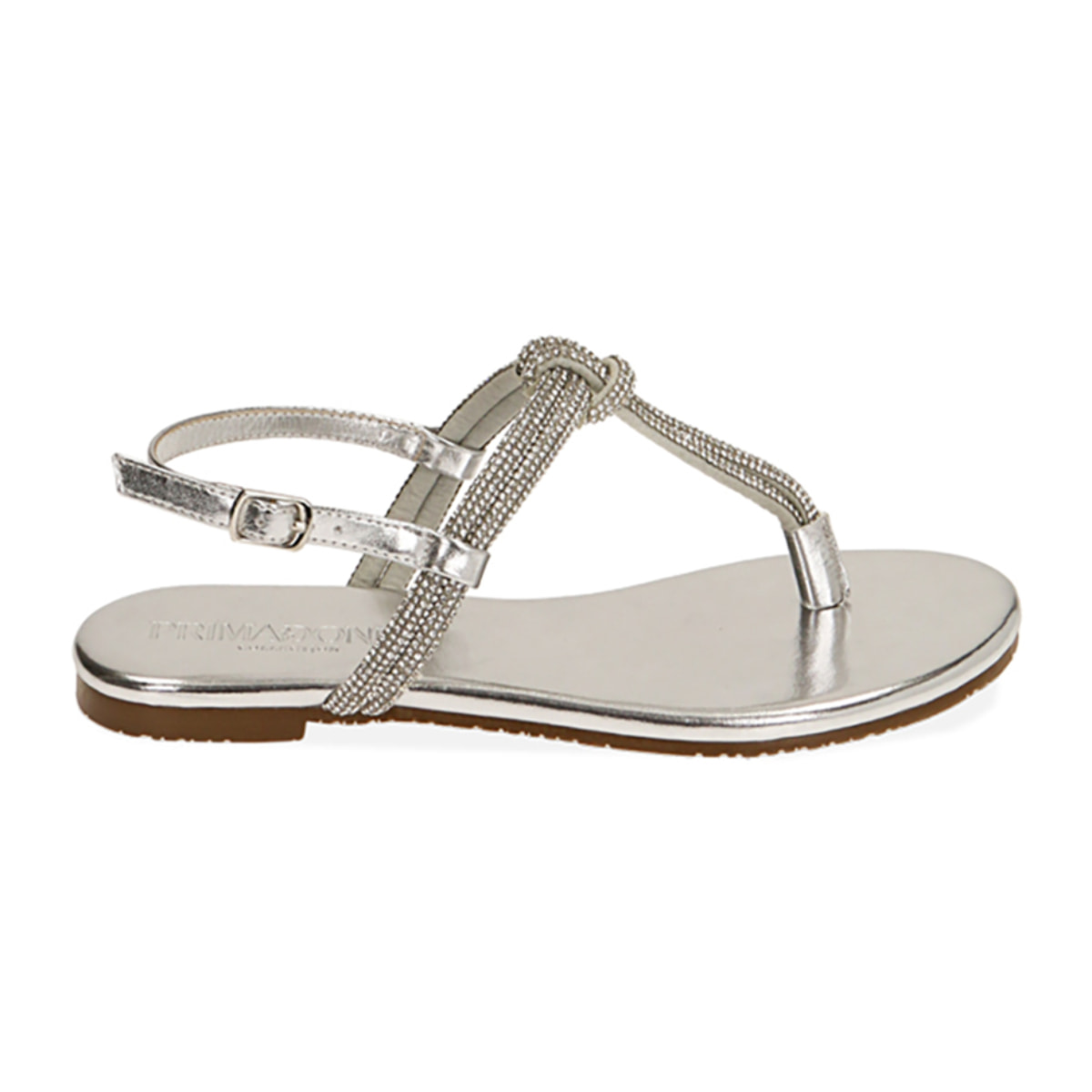 Sandalias planas plateadas