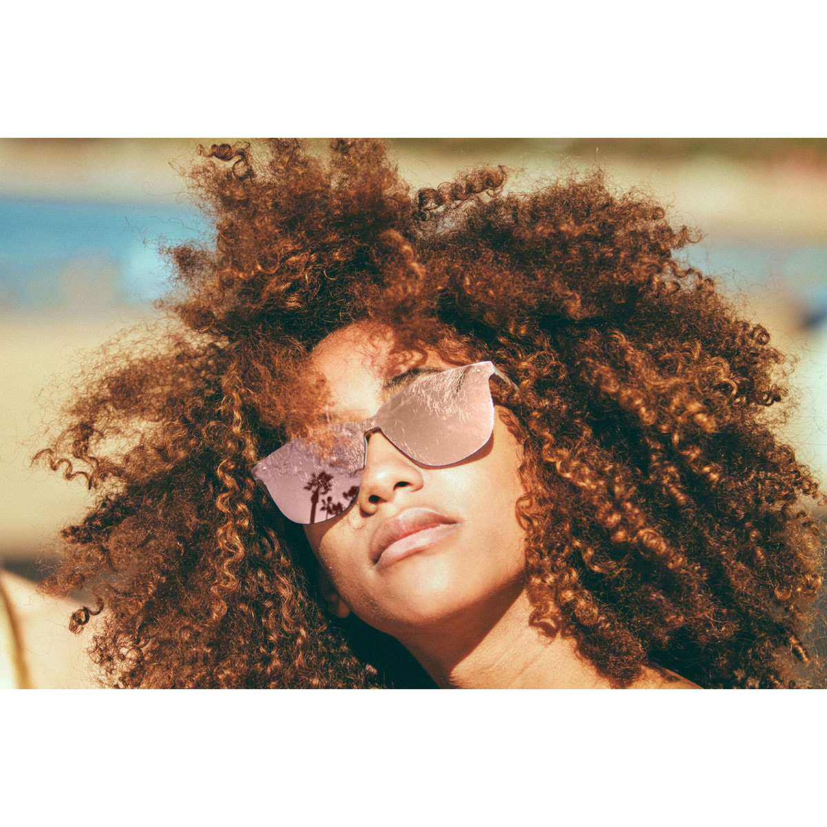 Gafas de sol PALO ALTO AMALFI - Marrón demi mate / Plana rosa revo
