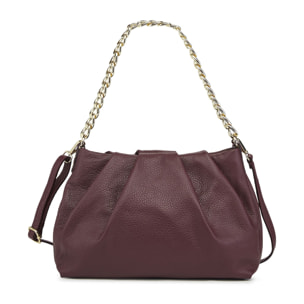 Borse Donna colore Bordeaux-in pelle Made in Italy 24x32x11cm