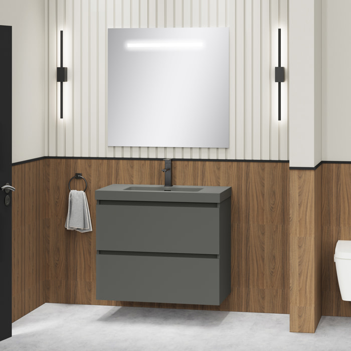 Conjunto de baño TURIN, Alday, 80 cm, Gris Oscuro