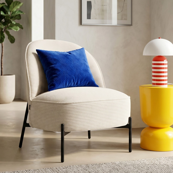 Fauteuil en velours côtelé - BASILE
