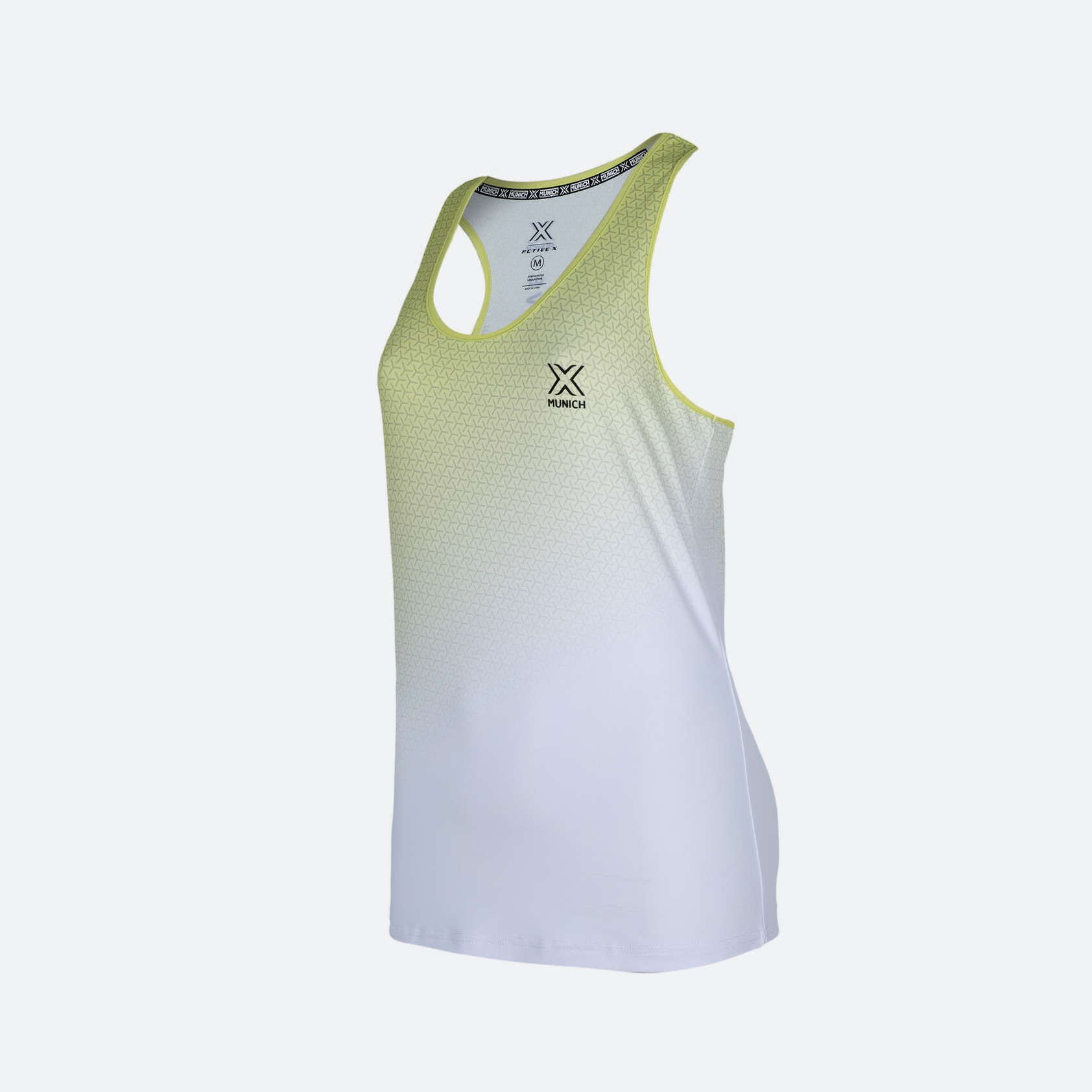 Camiseta sin mangas MUNICH Top Club de poliéster-elastano blanco/lima