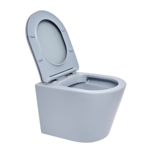 Infinitio WC suspendu sans bride en céramique avec abattant SoftClose, bleu mat (SATINF010RREXPDBLM)