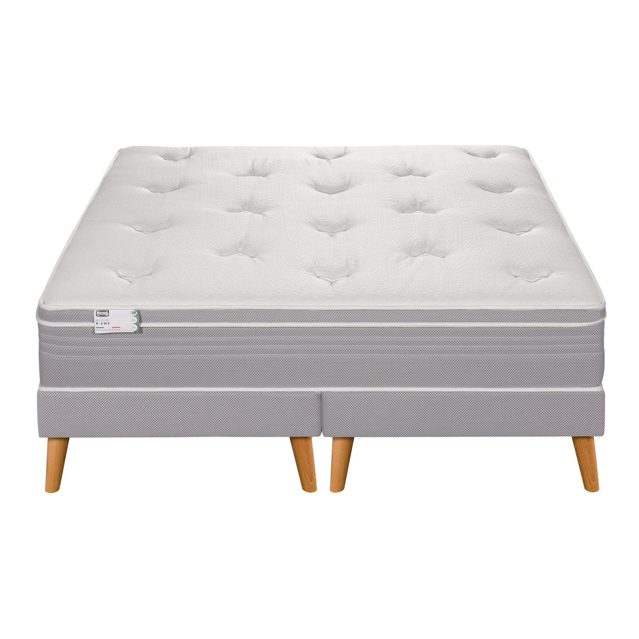 Ensemble LE VISIONNAIRE, matelas H27 ressorts ensachés, ferme, 2 sommiers