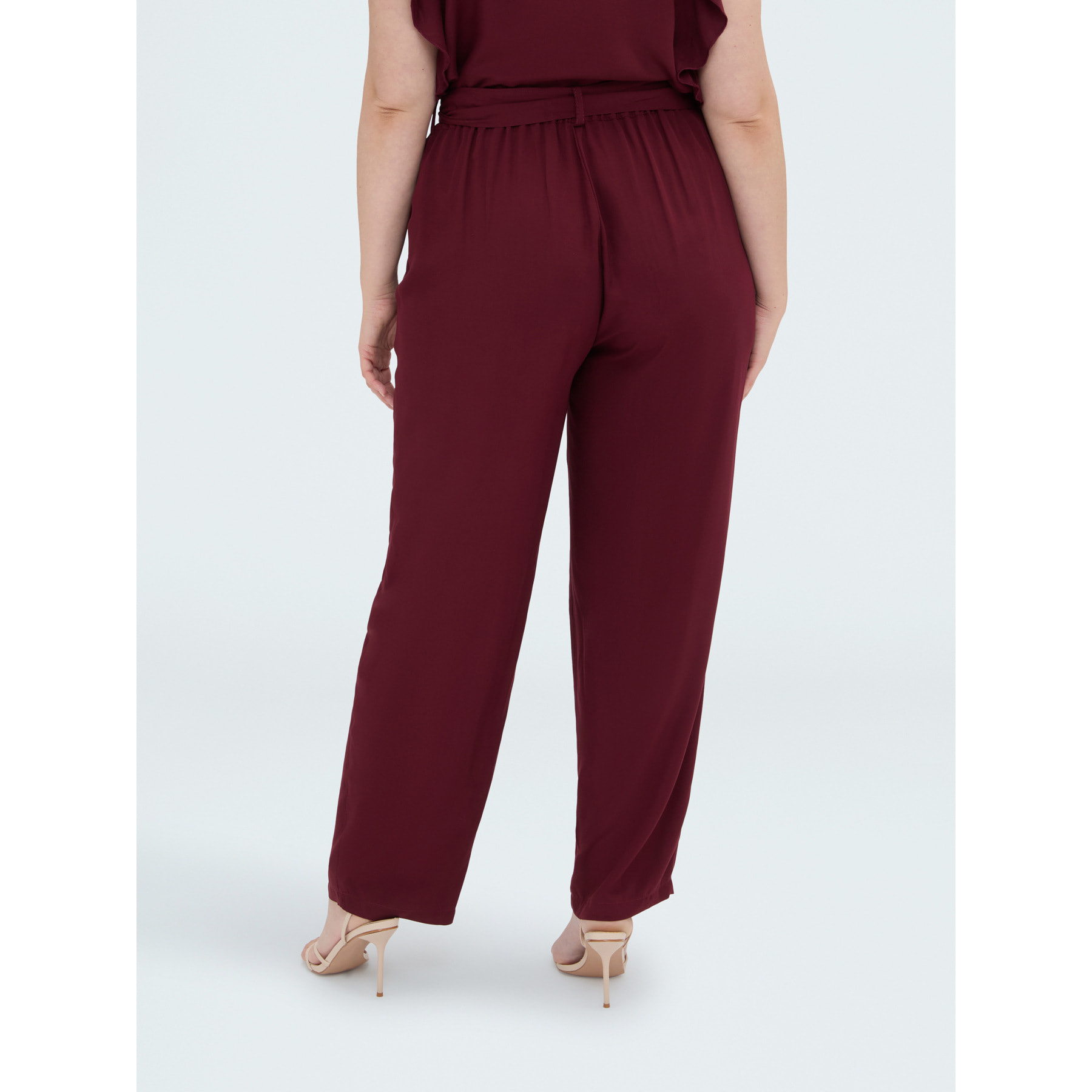 Fiorella Rubino - Pantalones carrot fit de viscosa - Burgundy