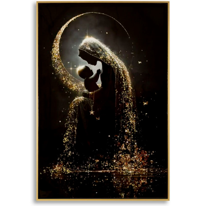 STAMPA DECORATA SU TELA LACCATA C/CORNICE MATERNITY -A- CM 60X3,5
X90