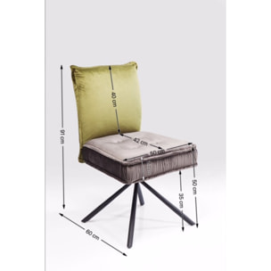 Chaise Chelsea verte et grise Kare Design