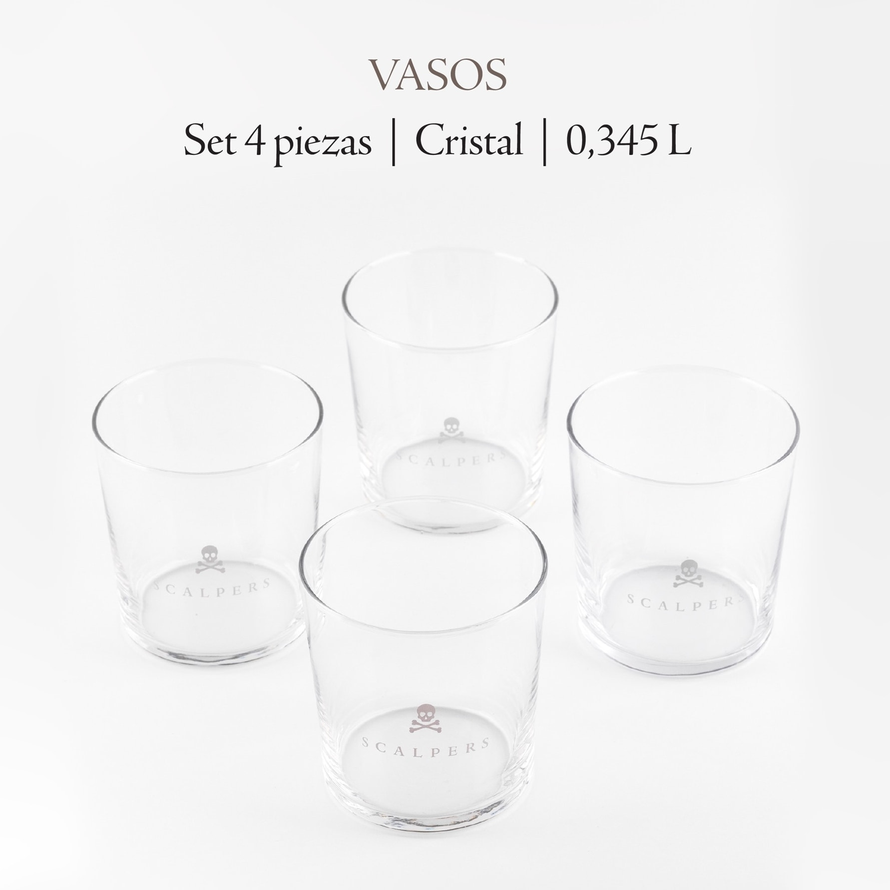 Set de 4 vasos de agua 35cl cristal de scalpers home