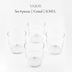 Set de 4 vasos de agua 35cl cristal de scalpers home