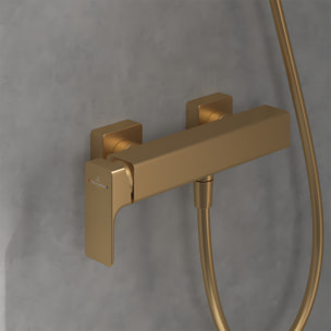 Mitigeur mécanique douche Subway 3.0 + Ensemble de douche Verve Showers 3 jets Brushed Gold