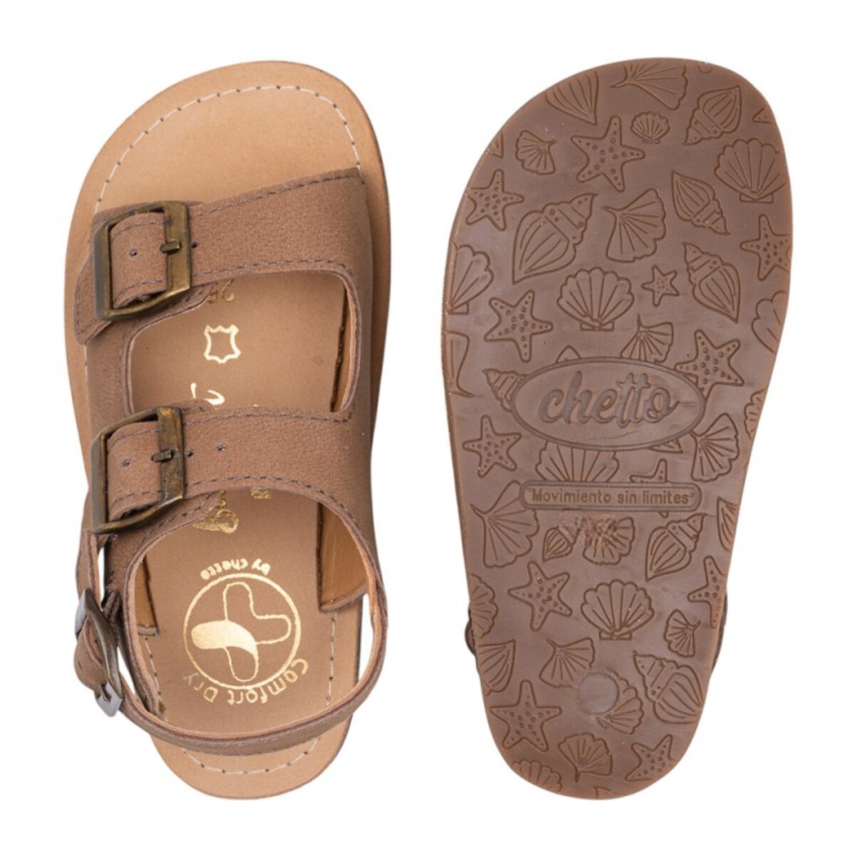 SANDALIA BAREFOOT PIEL CHETTO TIPO BIO MARRON