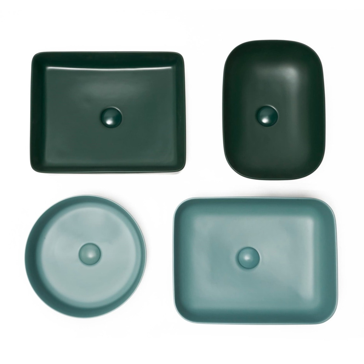 Vasque à poser ronde diamètre 39 cm - vert mat - sans trop-plein - SAT Infinitio