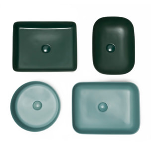 Vasque à poser ronde diamètre 39 cm - vert mat - sans trop-plein - SAT Infinitio